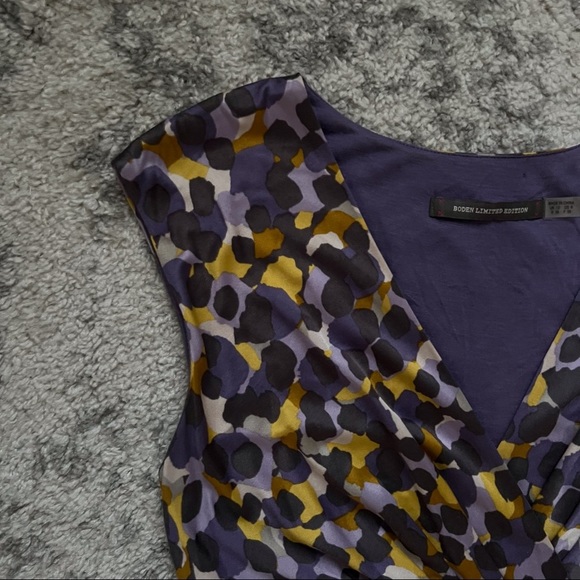 𝅺Boden Limited Edition Evie Purple Watercolor Dot Dress Silk Blend Preppy Sz 6 - Picture 8 of 9